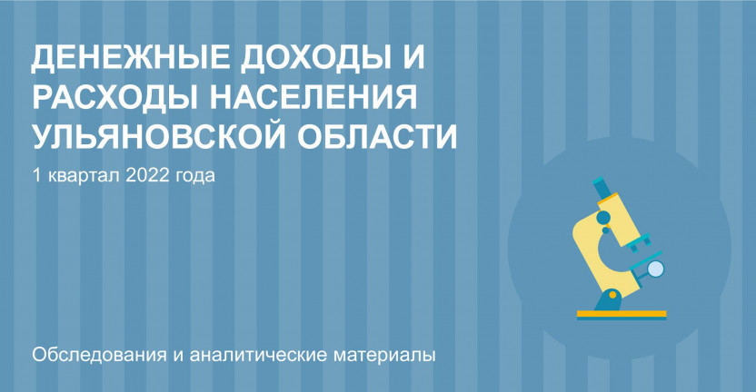 Денежные доходы и расходы населения Ульяновской области в 1 квартале 2022 г.